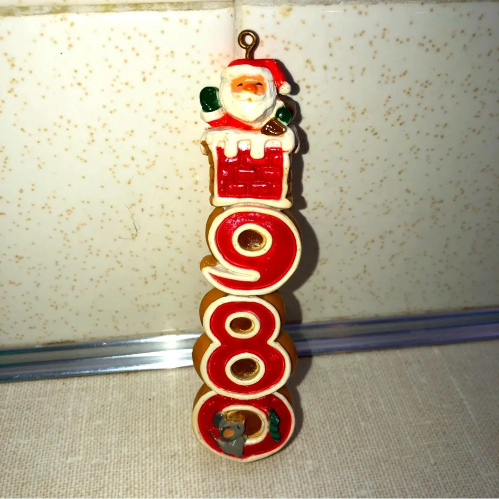 Vintage‎ Hallmark 1980 Santa Claus Chimney Christmas Tree Ornament